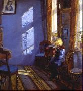 Anna Ancher Sunlight in the blue room oil